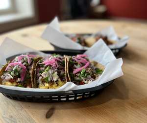 Taco platter on a table